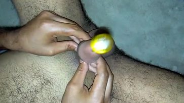 Inserts Screwdriver in Penis