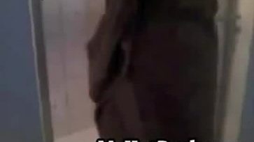 Horny teen rubs her pussy after a shower